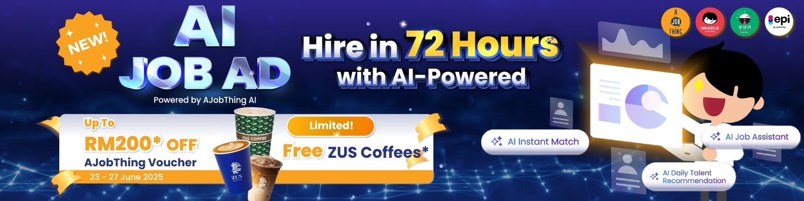 AI Job Ads by AJobThing, Maukerja, Ricebowl